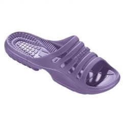 Klapki damskie Beco lawendowe. Brązowe klapki damskie 47 Brand, bez wzorów, z materiału, bez obcasa, bez zapięcia. Za 192.99 zł.