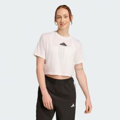 Koszulka CLIMACOOL Vintage Training Graphic. Białe bluzki damskie Adidas, l, bez wzorów, sportowe, bez kołnierzyka, bez ramiączek. Za 149.00 zł.