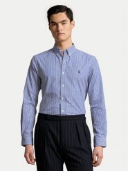 Polo Ralph Lauren Koszula 710928255008 Niebieski Custom Fit. Niebieskie koszule męskie Polo Ralph Lauren, m, bez wzorów, z bawełny, bez kołnierzyka, bez ramiączek. Za 549.99 zł.