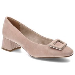 Różowe Czółenka Tamaris Eleganckie Obuwie Damskie. Czerwone czółenka damskie Tamaris, bez wzorów, biznesowe, bez obcasa, na obcasie, bez zapięcia. Za 314.99 zł.