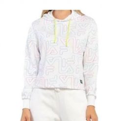 Bluza sportowa damska Fila Salina Aop W. Białe bluzy damskie Fila, s, bez wzorów, sportowe, bez ramiączek, z kapturem. Za 186.00 zł.