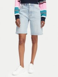 Tommy Jeans Bermudy DW0DW23123 Niebieski jasny Regular Fit. Niebieskie szorty damskie Tommy Jeans, bez wzorów, z bawełny. Za 209.99 zł.