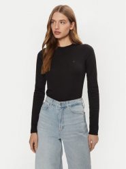 Calvin Klein Bluzka K20K208037 Czarny Slim Fit. Czarne bluzki damskie Calvin Klein, s, bez wzorów, z bawełny, bez kołnierzyka, bez ramiączek. Za 159.99 zł.