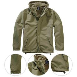 Kurtka turystyczna męska Brandit Frontzip Windbreaker Olive. Zielone kurtki męskie Brandit, m, bez wzorów, bez kaptura. Za 355.50 zł.