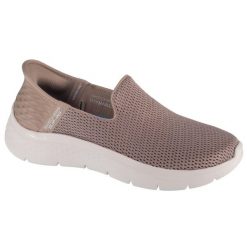 Buty sportowe Sneakersy damskie, Slip-Ins: GO WALK Flex - Relish. Czarne obuwie sportowe damskie Skechers, bez wzorów, bez zapięcia, trekkingowe. Za 299.99 zł.