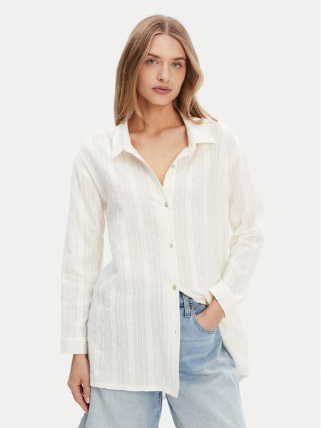 Roxy Koszula ERJX603447 Écru Relaxed Fit. Koszule damskie Roxy, l, bez wzorów, z bawełny, bez kołnierzyka, bez ramiączek. Za 149.99 zł.