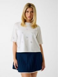 Guess T-Shirt 182440 Biały Classic Fit. Białe t-shirty damskie Guess, xs, z aplikacjami, bez kołnierzyka, bez ramiączek. Za 214.99 zł.