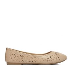 Baleriny JENNY. Brązowe balerinki damskie Jenny, bez wzorów, bez obcasa, bez zapięcia. Za 59.99 zł.