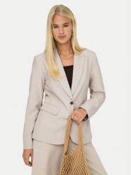 ONLY Marynarka Raven 15338389 Beżowy Slim Fit. Brązowe marynarki i żakiety damskie ONLY, bez wzorów, z syntetyku, bez kołnierzyka, bez ramiączek. Za 199.99 zł.
