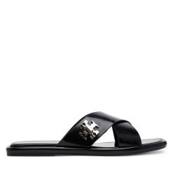 Klapki Tory Burch. Czarne klapki damskie Tory Burch, bez wzorów, bez obcasa, bez zapięcia. Za 1,049.00 zł.
