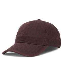 Czapka z daszkiem Calvin Klein. Czerwone czapki damskie Calvin Klein, bez wzorów. Za 189.99 zł.