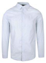 Elegancka Koszula o Taliowanym Kroju - Victorio - Drobny Groszek, Błękit. Niebieskie koszule męskie Victorio, uniwersalny, bez wzorów, z bawełny, eleganckie, bez kołnierzyka, bez ramiączek. Za 195.00 zł.