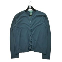 Second life - Kardigan damski granatowy - Stan bardzo dobry. Niebieskie kardigany damskie Ralph Lauren, l, bez wzorów, z materiału, eleganckie, bez kołnierzyka. Za 51.08 zł.