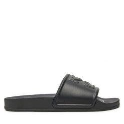 Klapki Off-White. Czarne klapki damskie OFF-WHITE, bez wzorów, bez obcasa, bez zapięcia. Za 619.99 zł.