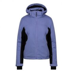 Kurtka Narciarska Damska Doris. Niebieskie kurtki sportowe damskie Trespass, l, bez wzorów, z materiału, bez ramiączek, z kapturem, narciarskie. Za 924.99 zł.