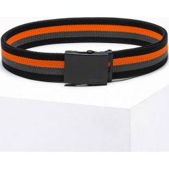 Pasek męski parciany - czarny V1 A650 - uniwersalny. Czarne paski męskie Ombre Clothing. W wyprzedaży za 19.99 zł.