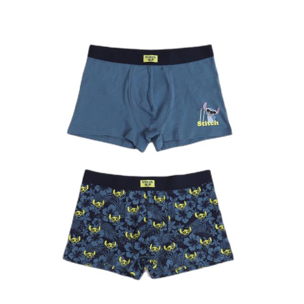 Bokserki Disney Lilo & Stitch (x2). Niebieskie bokserki męskie Disney, bez wzorów, z bawełny. Za 173.50 zł.