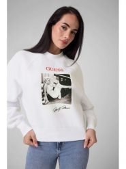 Guess Bluza 184347 Biały Classic Fit. Białe bluzy damskie Guess, l, z aplikacjami, bez ramiączek, bez kaptura. Za 394.99 zł.