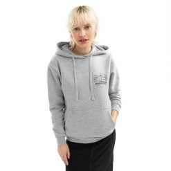 Damska bluza dresowa z kapturem Lifestyle Siroko Cumbre-W. Szare bluzy damskie SIROKO, m, bez wzorów, z bawełny, bez ramiączek, z kapturem. Za 78.00 zł.