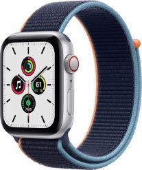 Smartwatch Apple Watch SE GPS + Cellular 44mm Silver Alu Navy Niebieski (MYEW2WB/A). Niebieskie zegarki smartwatch Apple, bez wzorów. Za 1,549.00 zł.