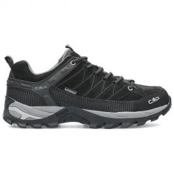 Buty trekkingowe męskie CMP Rigel. Czarne buty zimowe męskie CMP, bez wzorów, z materiału, bez obcasa, bez zapięcia. Za 359.99 zł.