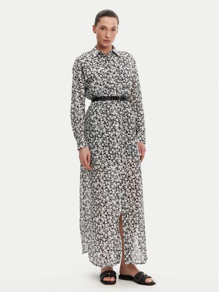 MICHAEL Michael Kors Sukienka koszulowa MS582UXH7F Czarny Relaxed Fit. Czarne sukienki damskie MICHAEL Michael Kors, m, bez wzorów, z bawełny, bez kołnierzyka, bez ramiączek, koszulowe. Za 1,039.00 zł.