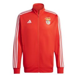 Kurtka z dresu Benfica Lisbonne DNA 2024/25. Czerwone kurtki męskie Adidas, bez wzorów, z dresówki, sportowe, bez kaptura. W wyprzedaży za 284.80 zł.