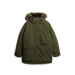 Parka z syntetycznym futrem Superdry Everest. Zielone parki męskie Superdry, xl, bez wzorów, z futra, eleganckie, bez kołnierzyka, bez kaptura. Za 809.50 zł.