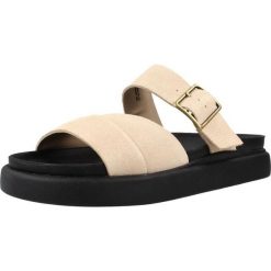 Sandały CLARKS ARISTELLA MULE Jasnobrązowy. Brązowe sandały damskie Clarks, bez wzorów, ze skóry, bez obcasa, bez zapięcia. Za 236.99 zł.