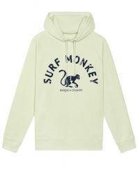 Bluza bawełny organicznej –zakrzywione logo –kapturem /dla dorosłych (limonkowa). Zielone bluzy damskie SURF MONKEY, uniwersalny, bez wzorów, z bawełny, klasyczne, bez ramiączek, z kapturem. Za 345.00 zł.