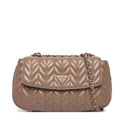 Torebka Guess. Brązowe listonoszki damskie Guess, z aplikacjami, bez dodatków. Za 699.99 zł.