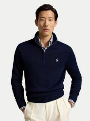 Polo Ralph Lauren Sweter 710859939523 Granatowy Regular Fit. Niebieskie swetry męskie Polo Ralph Lauren, m, bez wzorów, z bawełny, bez kołnierzyka, bez ramiączek. Za 1,199.00 zł.