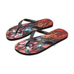 Klapki męskie Beco czarne z kolorowym wzorem. Czarne klapki męskie 47 Brand, bez wzorów, bez zapięcia. Za 207.99 zł.