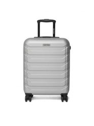 GINO ROSSI Walizka kabinowa CEO-GIN-S-003-05-SILVER Srebrny. Szare walizki damskie Gino Rossi, bez wzorów, z tworzywa sztucznego. Za 259.99 zł.