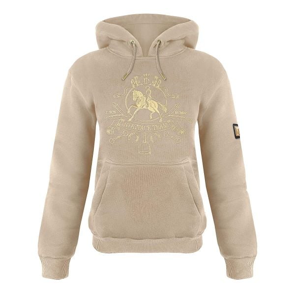 Bluza jeździecka JD ATTACK Royal. Brązowe bluzy damskie JD ATTACK, l, bez wzorów, z bawełny, eleganckie, bez ramiączek, z kapturem. Za 229.00 zł.