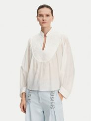 Munthe Bluzka Frantz 251100525130 Écru Loose Fit. Bluzki damskie Munthe, bez wzorów, z bawełny, bez kołnierzyka, bez ramiączek. Za 849.99 zł.
