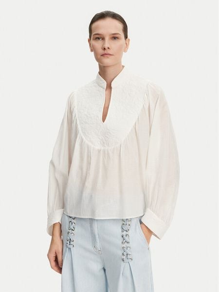 Munthe Bluzka Frantz 251100525130 Écru Loose Fit. Bluzki damskie Munthe, bez wzorów, z wiskozy, bez kołnierzyka, bez ramiączek. Za 849.99 zł.