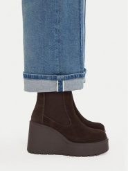 Badura Botki C-JANE-HY60195-7 Brązowy. Brązowe botki damskie Badura, bez wzorów, ze skóry, bez obcasa, na koturnie, bez zapięcia. Za 279.99 zł.