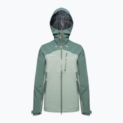 Kurtka przeciwdeszczowa damska Mammut Alto Guide HS Hooded. Zielone kurtki sportowe damskie Mammut, l, bez wzorów, bez ramiączek, bez kaptura, trekkingowe. Za 1,059.00 zł.