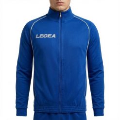 Kurtka Biegowa Florida Light z Kapturem Niebiesko-Biała. Białe kurtki męskie Legea, m, bez wzorów, z bawełny, bez ramiączek, z kapturem, do biegania. Za 72.00 zł.