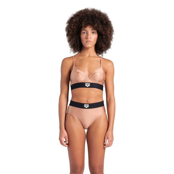 Strój kąpielowy damski dwuczęściowy bikini na basen plażę Arena Logo Tape. Brązowe stroje kąpielowe damskie ARENA, s, bez wzorów. Za 59.99 zł.