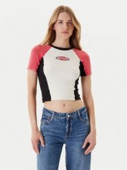 Guess T-Shirt W5YR44 Z2YJ2 Écru Regular Fit. T-shirty damskie Guess, m, z aplikacjami, z wiskozy, bez kołnierzyka, bez ramiączek. Za 349.99 zł.