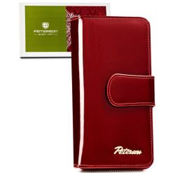 Portfel damski Peterson PTN BC-76116 czerwony. Czerwone portfele damskie Peterson, ze skóry. Za 109.99 zł.