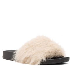 Klapki DeeZee. Brązowe klapki damskie DeeZee, bez wzorów, bez obcasa, bez zapięcia. Za 54.99 zł.