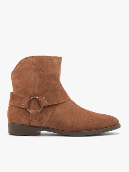 Rude botki kowbojki biker boots. Brązowe botki damskie Brawo sp. z o.o., bez wzorów, ze skóry, klasyczne, z okrągłym noskiem, za kostkę, bez obcasa, na płaskiej podeszwie, bez zapięcia. Za 449.99 zł.