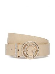 Guess Pasek Damski W6RZ01 WHFW0 Beżowy. Brązowe paski damskie Guess, z aplikacjami, ze skóry. Za 219.99 zł.