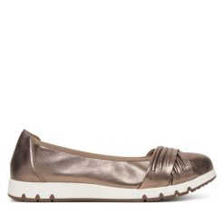 Baleriny Caprice. Brązowe balerinki damskie Caprice, bez wzorów, bez obcasa, bez zapięcia. Za 329.99 zł.