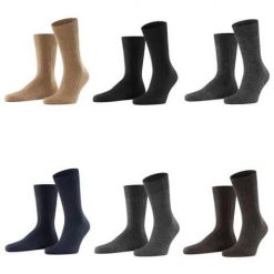 Skarpety Falke Teppich Im Schuh. Brązowe skarpety męskie Falke, bez wzorów, z materiału. Za 136.00 zł.