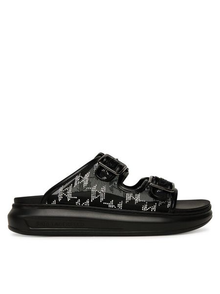 KARL LAGERFELD Klapki Kapri Slide KL62505A Czarny. Czarne klapki damskie KARL LAGERFELD, bez wzorów, z materiału, bez obcasa, bez zapięcia. Za 769.99 zł.