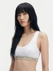 Calvin Klein Biustonosz Lightly Lined LV00QF8594 Biały. Białe biustonosze Calvin Klein, bez wzorów, z bawełny. Za 189.99 zł.